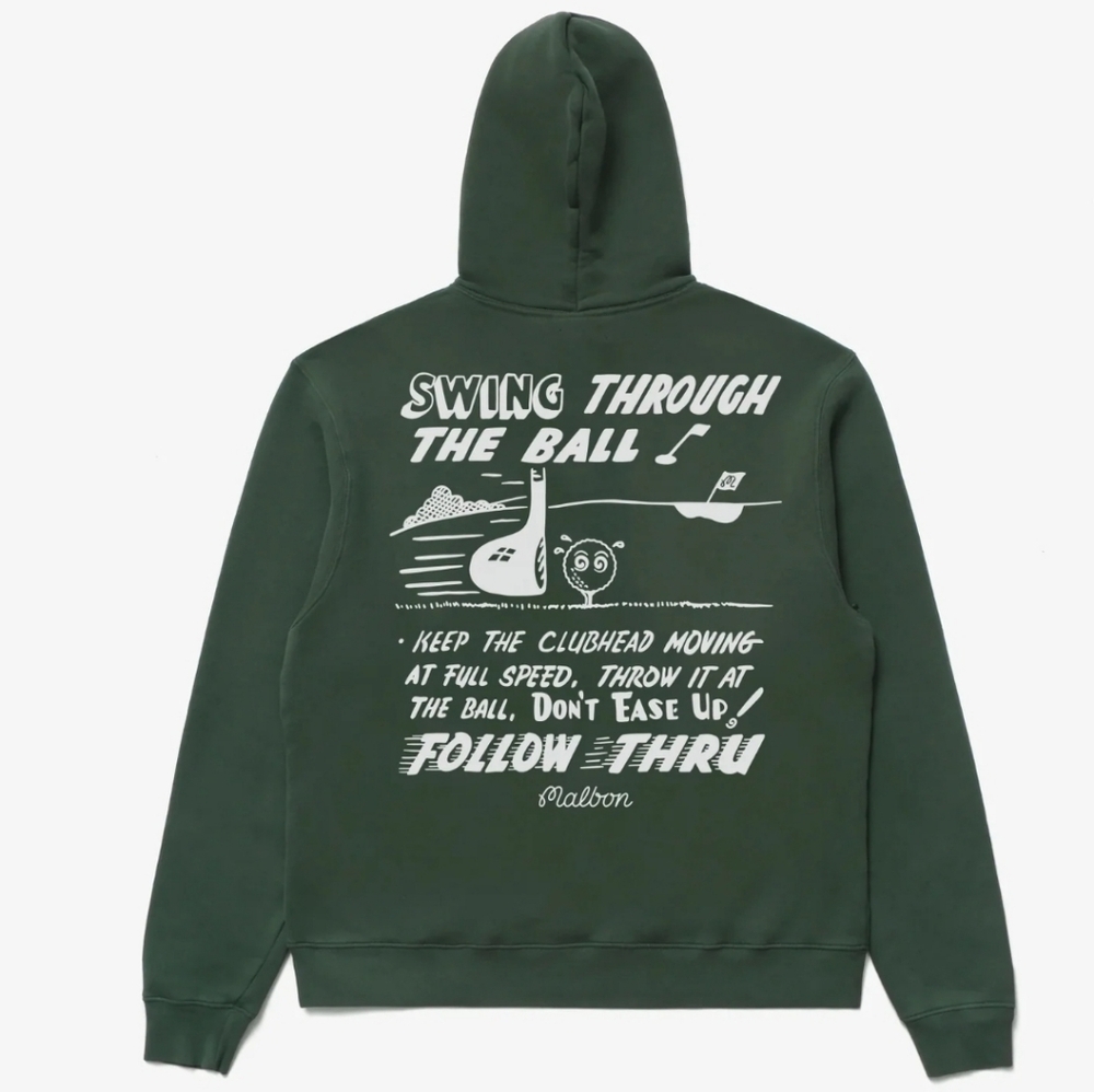 Malbon Follow Thru Green Hoodie NWT